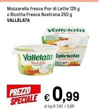 Iper La Grande Vallelata Mozzarella Fresca Fior Di Latte O Ricotta Fresca Nostrana offerta
