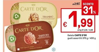 Iper La Grande Algida Carte D'Or Tartufo 400 G(ml) offerta