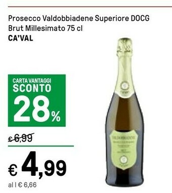Ca' val Cantina Produttori Di Valdobbiadene - Brut Millesimato Prosecco Superiore Valdobbiadene DOCG 750 G(ml)