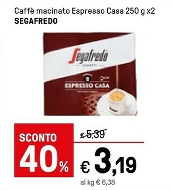 Iper La Grande Segafredo Zanetti - Espresso Casa Gusto Cremoso 250 G(ml) offerta