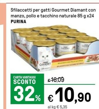 Iper La Grande Purina Gourmet Sfilaccetti Per Gatti Diamant Con Manzo offerta