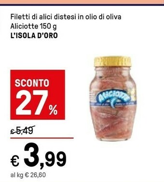 Iper La Grande L'isola d'oro Filetti Di Alici Distesi In Olio Di Oliva offerta