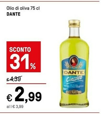 Iper La Grande Dante Olio Di Oliva 750 G(ml) offerta