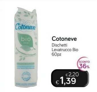 Idea bellezza Cotoneve Dischetti Levatrucco Bio offerta