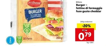 Lidl Milbona Fettine Di Formaggio Fuso Gusto Cheddar offerta