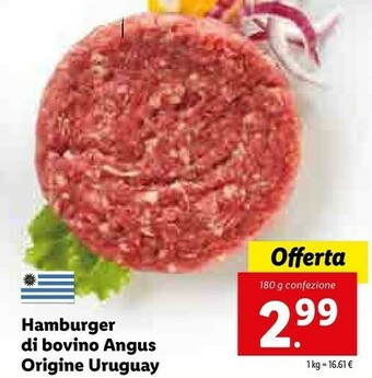 Lidl Hamburger Di Bovino Angus Origine Uruguay offerta