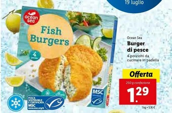Lidl Ocean Burger Di Pesce offerta