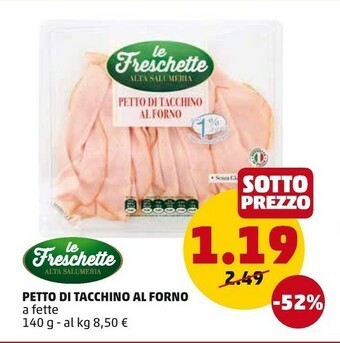 PENNY Le Freschette - Petto Di Tachino Al Forno A Fette 140 G(ml) offerta