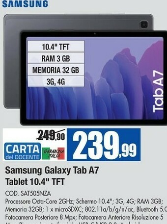 Wellcome Samsung Galaxy Tab A offerta