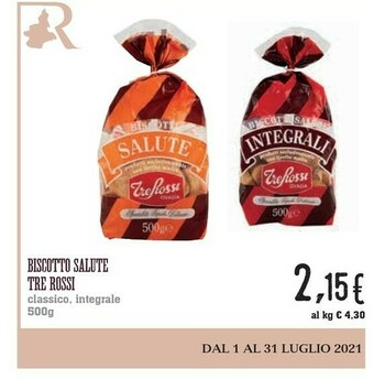 Conad Superstore Tre Rossi Biscotto Salute Classico offerta
