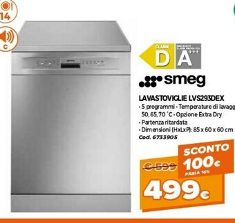GRANCASA Smeg Lavastoviglie LVS293DEX offerta