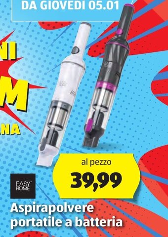 ALDI Easy Home Aspirapolvere portatile a batteria offerta