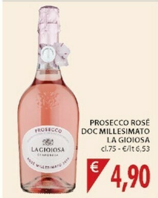 Mercatò La Gioiosa Rosecco Rosé Doc Millesimato offerta