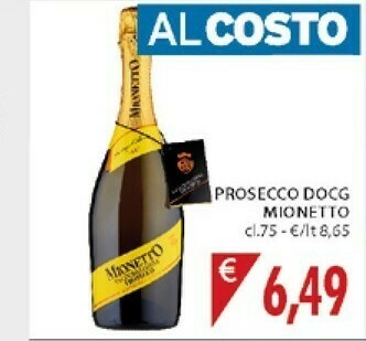 Mercatò Mionetto - Valdobbiadene Prosecco Vino Frizzante 750 g(ml) offerta