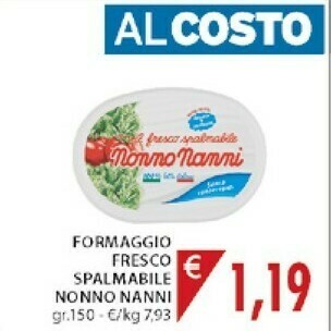 Mercatò Nonno Nanni Il Fresco Spalmabile 150 G(ml) offerta