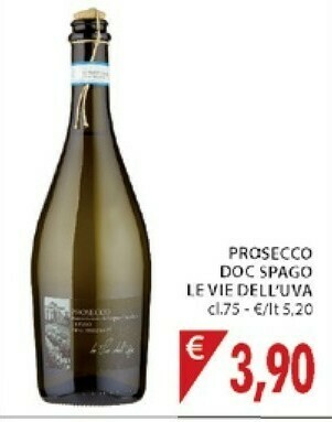 Mercatò Le vie dell'uva Prosecco Doc Spago offerta