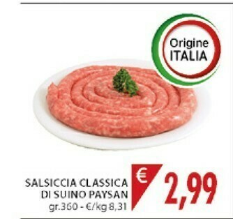 Mercatò Salsiccia Classica Di Suino offerta