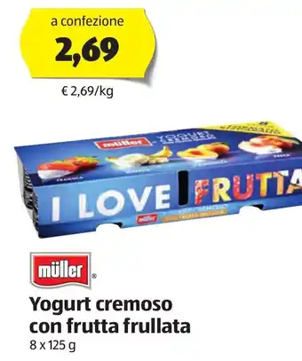 ALDI Müller Yogurt cremoso con frutta frullata 8 x 125 g offerta