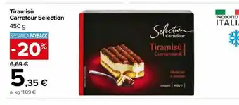 Carrefour Market Tiramisù carrefour selezcion 450 g offerta