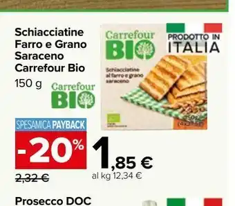 Carrefour Market Schiacciatine farra e grano saraceno carrefour bio 150 g offerta