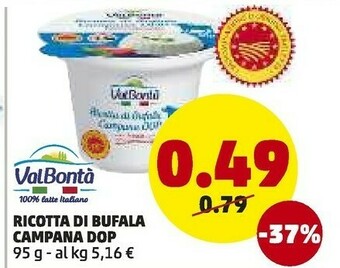 PENNY Valbonta Ricotta Di Bufala Campana DOP offerta