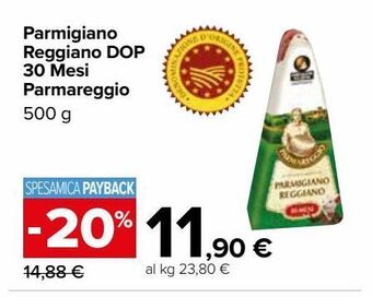 Parmigiano reggiano dop 30 mesi parmareggio 500 g