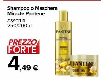 Carrefour Market Shampoo o maschera mirale pantene 250 / 200 ml offerta
