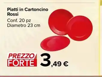 Carrefour Market Piatti in cartoncino rossi offerta
