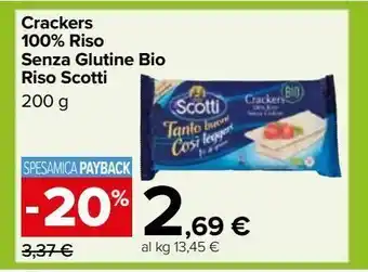 Carrefour Market Crackers 100 % riso senza glutine bio riso scotti 200 g offerta