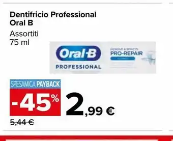 Carrefour Market Dentifricio professional oral b 75 ml offerta