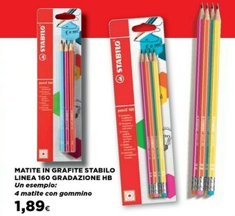 Stabilo 4 Matite Con Gommino