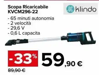 Carrefour Market Scopa ricaricabile kvcm296-22 klindo offerta