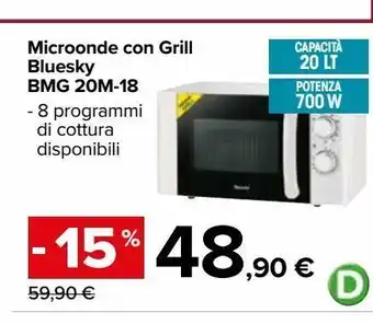 Microonde con grill  bluesky bmg 20m-18