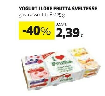Coop Sveltesse Yogurt I Love Frutta 1000 G offerta