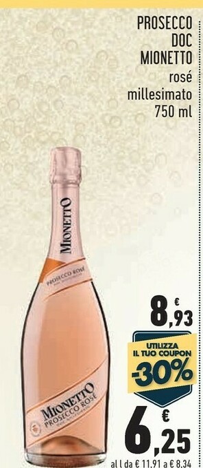 Conad Superstore Mionetto Prosecco Doc Rose offerta