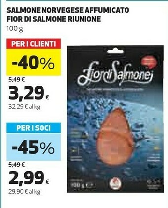 Coop Salmone Norvegese Affumicato Fior Di Salmone Riunione 100 G offerta