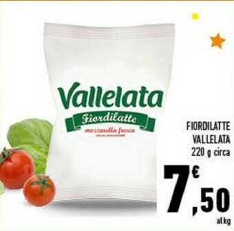 Conad Vallelata Mozzarella Fresca Fiordilatte 220 G(ml) offerta
