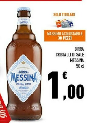 Conad Birra messina Cristalli Di Sale 500 G(ml) offerta