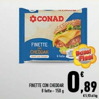 Conad Conad - Finette Con Cheddar 150 G(ml) offerta