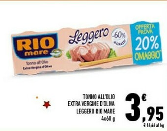 Conad Rio Mare Tonno All'Olio Extravergine D'Oliva Leggero 240 G(ml) offerta