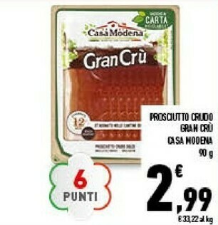 Conad Casa Modena Proscuitto Crudo Gran Cru 90g offerta