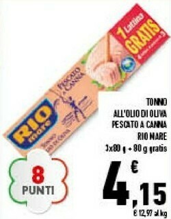 Conad Rio Mare Tonno All'olio Di Oliva Pescato A Canna offerta