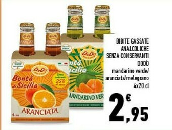 Conad Dodo Bibite Gassate Analcoliche Senza Conservanti Mandarine Verde offerta