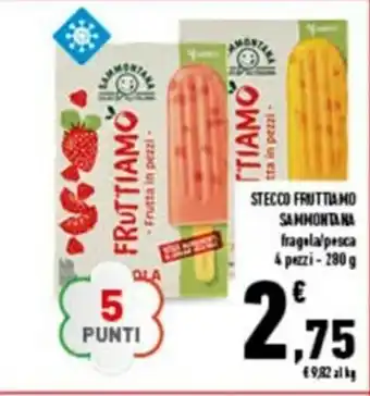 Conad City Sammontana Stecco Fruttiano fragola/pesca 4 pezzi 280g offerta