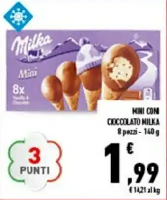 Conad City Milka Mini Con Cioccolato 8 pezzi 140g offerta