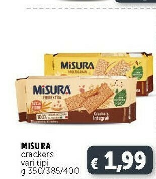 Misura Fibrextra Crackers Integrali 385 G(ml)