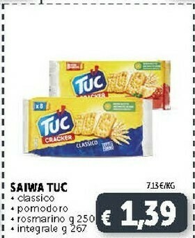 Deco Supermercati Saiwa Tuc Cracker Classico 250 G(ml) offerta