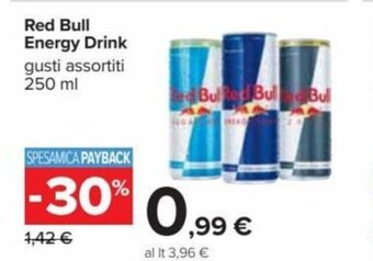 Carrefour Red Bull Energy Drink gusti assortiti 250 ml offerta