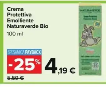Carrefour Crema Protettiva Emolliente Naturaverde Bio 100 ml offerta