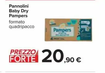 Carrefour Pampers Pannolini Baby Dry formato quadripacco offerta